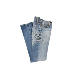 Anoname Skull Flare Jeans Rhinestone Y2K - Size 29